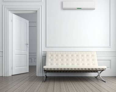 modern parlak iç mekan 3D resimleme