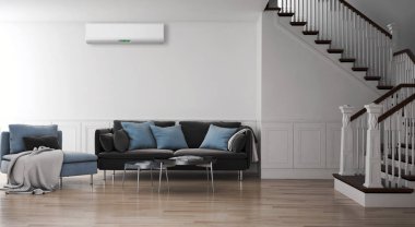 modern parlak iç mekan 3D resimleme