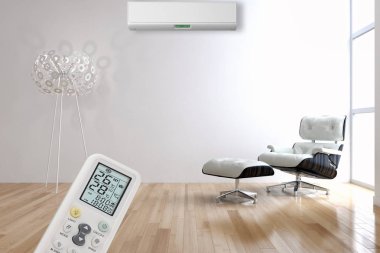 modern parlak iç mekan 3D resimleme