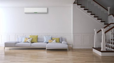 modern parlak iç mekan 3D resimleme