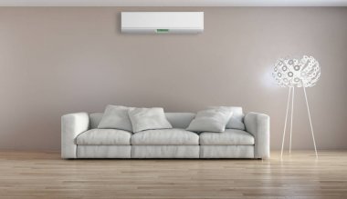 modern parlak iç mekan 3D resimleme