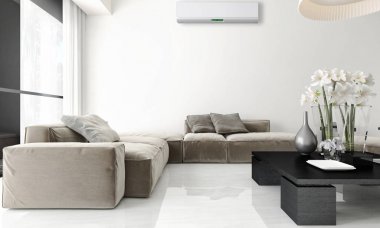 modern parlak iç mekan 3D resimleme