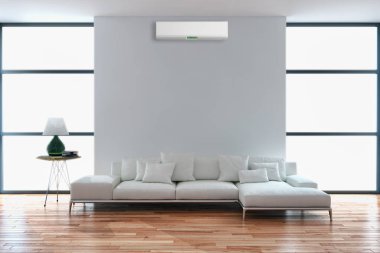 modern parlak iç mekan 3D resimleme