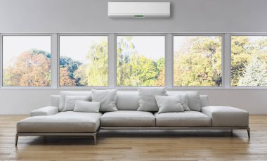 modern parlak iç mekan 3D resimleme