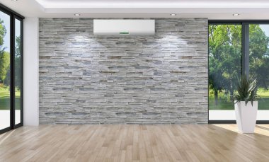 modern parlak iç mekan 3D resimleme