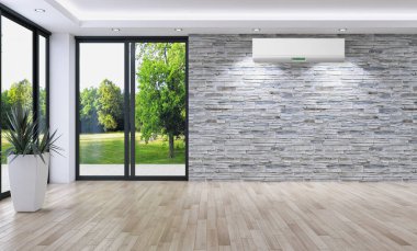 modern parlak iç mekan 3D resimleme