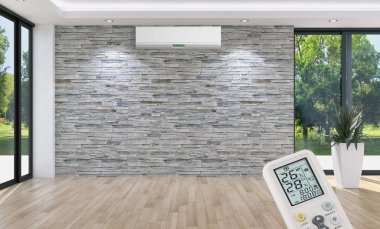 modern parlak iç mekan 3D resimleme