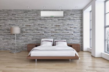 modern parlak iç mekan 3D resimleme