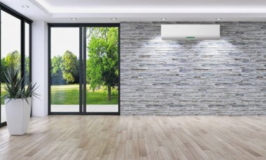 modern parlak iç mekan 3D resimleme