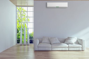 modern parlak iç mekan 3D resimleme