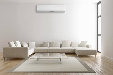 modern parlak iç mekan 3D resimleme