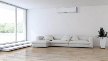 modern parlak iç mekan 3D resimleme