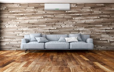 modern parlak iç mekan 3D resimleme