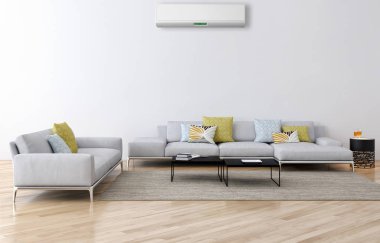 modern parlak iç mekan 3D resimleme