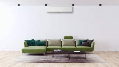 modern parlak iç mekan 3D resimleme