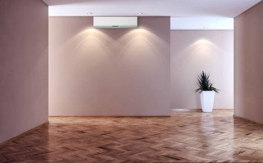 modern parlak iç mekan 3D resimleme