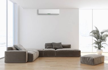 modern parlak iç mekan 3D resimleme