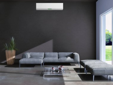 modern parlak iç mekan 3D resimleme