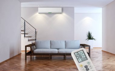 modern parlak iç mekan 3D resimleme