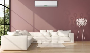 modern parlak iç mekan 3D resimleme