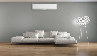 modern parlak iç mekan 3D resimleme