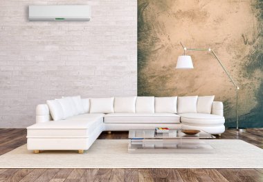 modern parlak iç mekan 3D resimleme