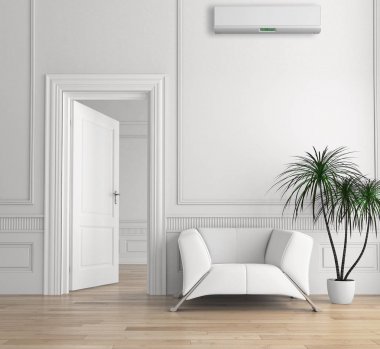 modern parlak iç mekan 3D resimleme