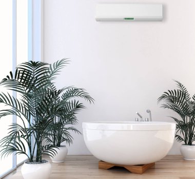 modern parlak iç mekan 3D resimleme