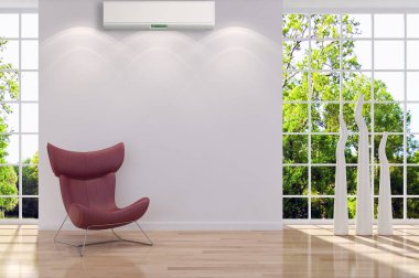 modern parlak iç mekan 3D resimleme