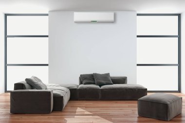 modern parlak iç mekan 3D resimleme