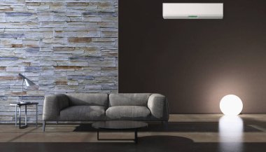 modern parlak iç mekan 3D resimleme