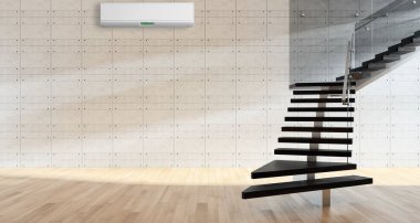 modern parlak iç mekan 3D resimleme