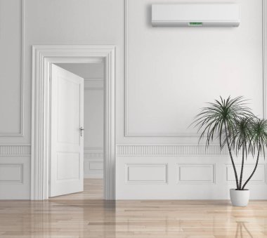 modern parlak iç mekan 3D resimleme