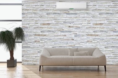 modern parlak iç mekan 3D resimleme