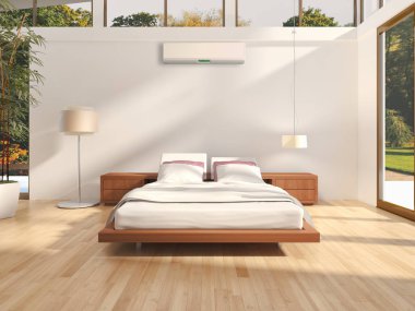 modern parlak iç mekan 3D resimleme