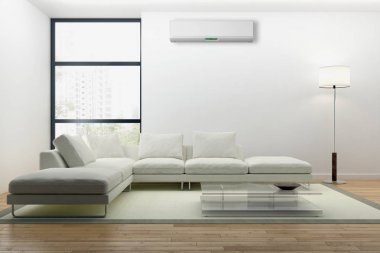 modern parlak iç mekan 3D resimleme