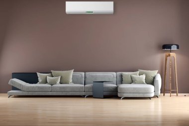 modern parlak iç mekan 3D resimleme