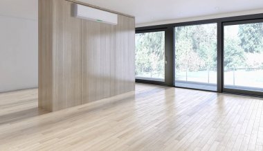 modern parlak iç mekan 3D resimleme