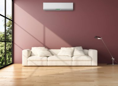 modern parlak iç mekan 3D resimleme