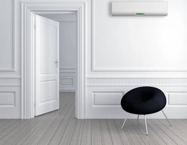 modern parlak iç mekan 3D resimleme