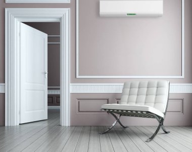 modern parlak iç mekan 3D resimleme