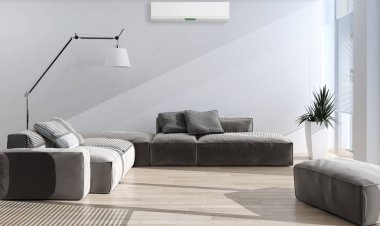 modern parlak iç mekan 3D resimleme