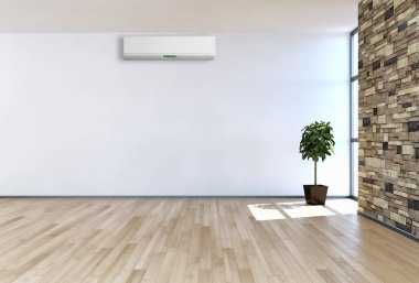 modern parlak iç mekan 3D resimleme