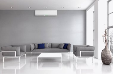 modern parlak iç mekan 3D resimleme