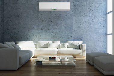 modern parlak iç mekan 3D resimleme