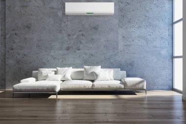 modern parlak iç mekan 3D resimleme