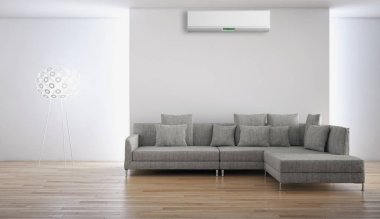 modern parlak iç mekan 3D resimleme