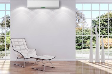 modern parlak iç mekan 3D resimleme