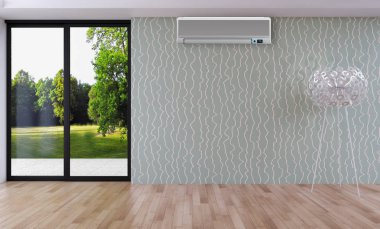 modern parlak iç mekan 3D resimleme