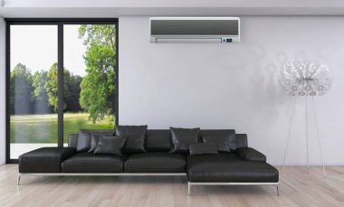 modern parlak iç mekan 3D resimleme